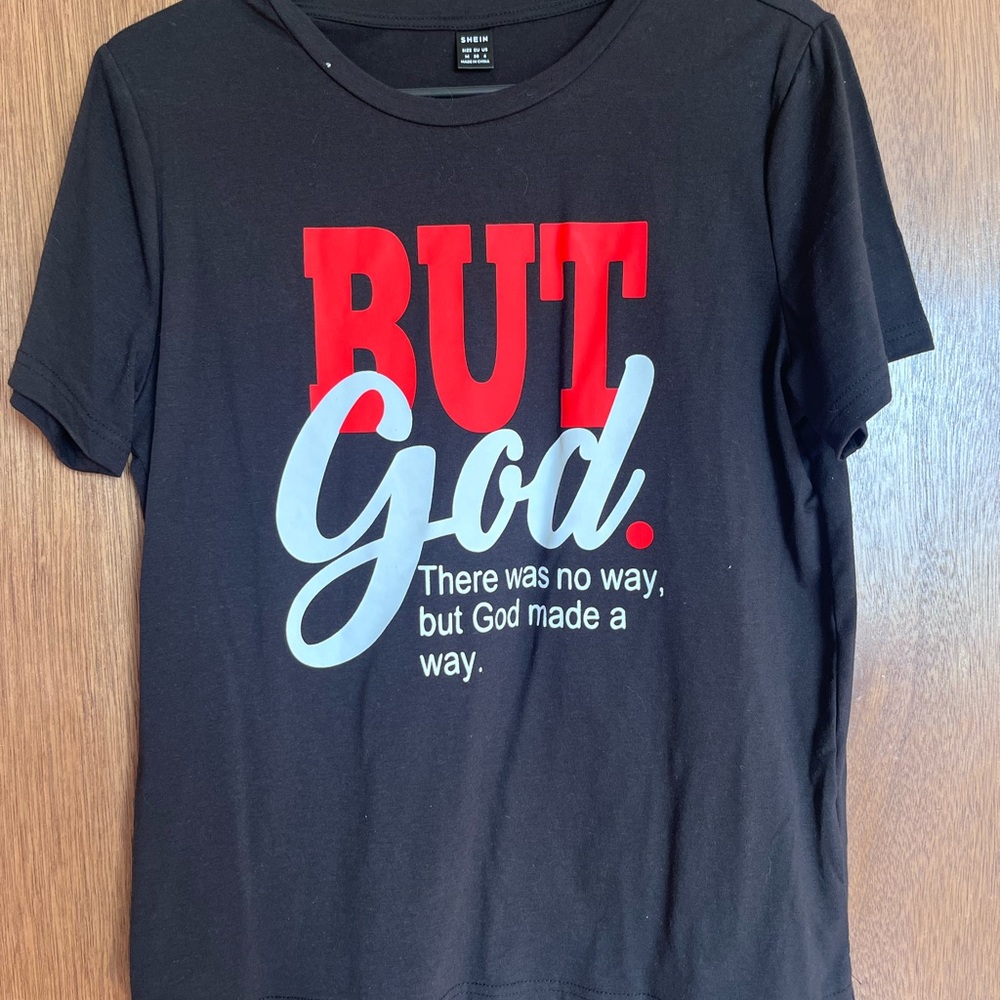 SHEIN Black and Red Graphic Tee